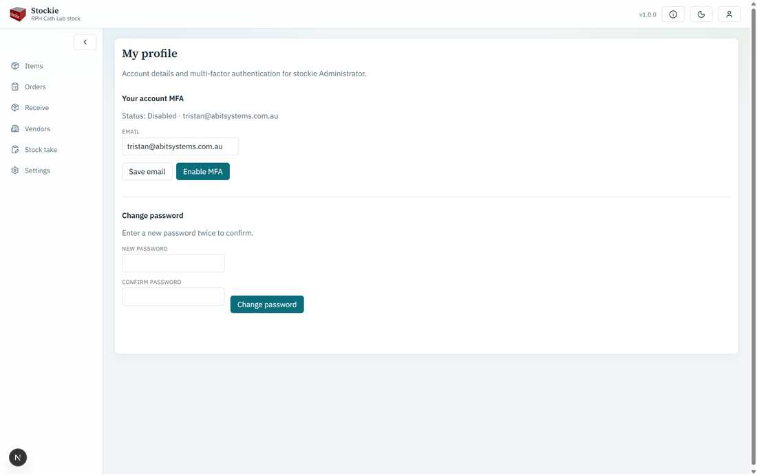Profile page